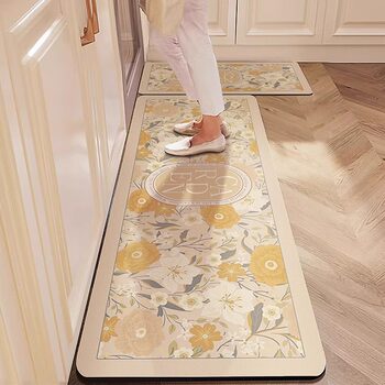 American retro high-end kitchen floor mat, special diatom mud, water-absorbent, oil-absorbent, anti-slip, anti-oil, wipeable, wash-free carpet