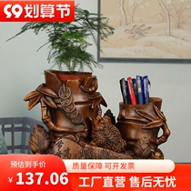 Creative pen width study desktop stationery box Chinese gold toast decoration pen bucket office use c