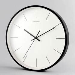 Casual Modern Living Room Wall Clock Silent Home Clock Round Bedroom Scandinavian Scale Wall Hanging Metal Quartz Clock