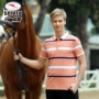 Áo khoác nam Lightning 18 của POLO nữ tay ngắn cotton màu tương phản sọc mùa hè lỏng lẻo thể thao giản dị áo thun cổ áo polo tay dài