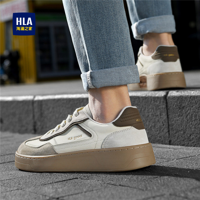 Heilan Home Men's Shoes 2026 New Summer Breathable Sports Casual Shoes Men's White Sneakers Genuine Leather German Training Shoes