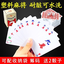 Solitaire mahjong playing cards plastic travel mini mahjong solitaire poker free 2 dice