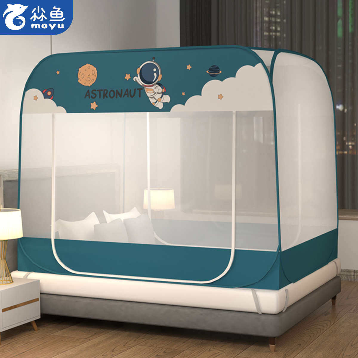 Mosquito nets Home Bedrooms Large beds Anti-fall 1 4 * 1 9 * 1 5 * 2 * 1 8m beds exempt from mounting children's high-end Mongolia bag-Taobao