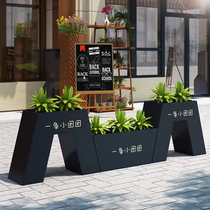 Flower box planting box stainless steel flower bed seat flower bowl outdoor iron flower stand fence partition outdoor finished flower trough