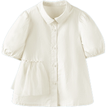 Mini Barabara girl short sleeve T-shirt 2024 Summer new baby shirt pure cotton doll shirt pro