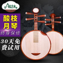 Yueqin Yueqin flower instrument Yueqin ancient Yi rich Suzhou rosewood material mahogany hematoxylin accessories are delivered to Teshi