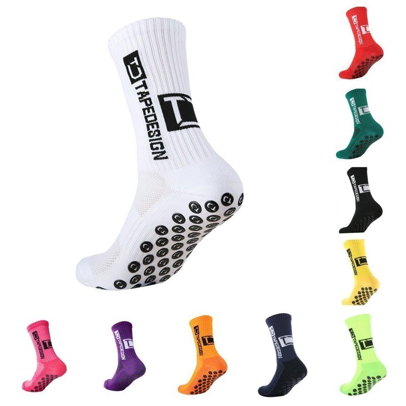 Tapedesign Austrian Non-Slip Football Socks for Men, Mid-Calf Sports Socks, Professional Thickened Towel Bottom, Sweat-Absorbent and Anti-Odor