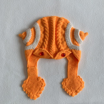 Hand knitting childrens aircraft cap