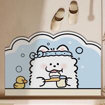Cartoon puppy bathroom water-absorbing quick-drying diatom mud floor mat bathroom non-slip foot mat household special-shaped wear-resistant mat