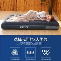 Caiqi INTEX air mattress single inflatable mattress household thickening outdoor folding inflatable bed lunch break portable charging