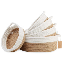 Cute round five-piece cotton rope storage basket cotton rope woven storage basket small storage household storage basket