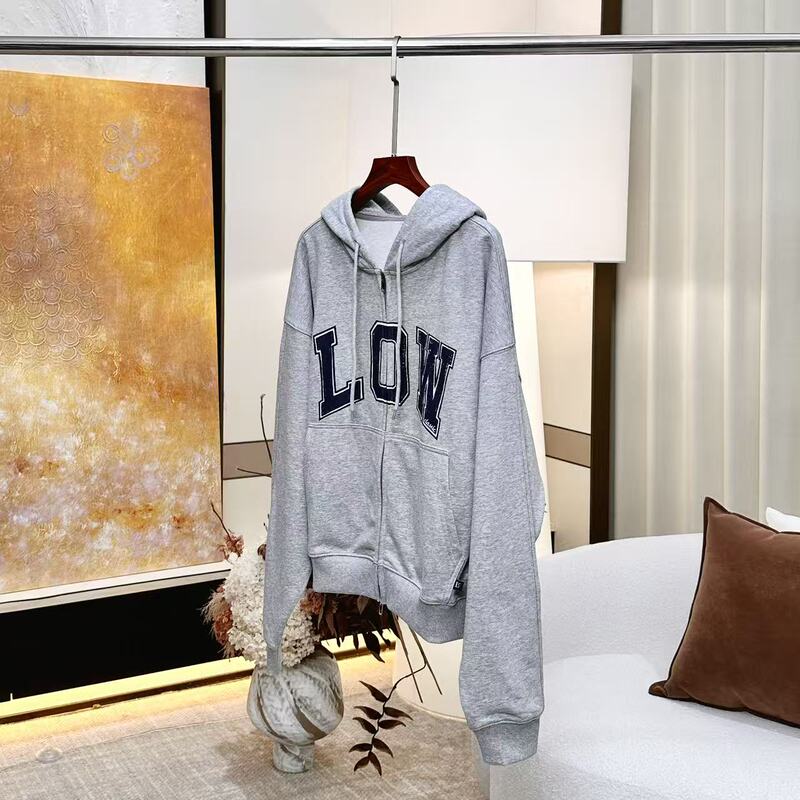 【Yanyan】New Autumn and Winter Retro American-Style Double-Ended Zipper Hooded Sweatshirt 【Yanyan】New Autumn and Winter Retro American-Style Double-Ended Zipper Hooded Sweatshirt