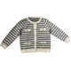 CacheCache small fragrant style knitted cardigan women's autumn high-end soft waxy striped sweater jacket lazy style top