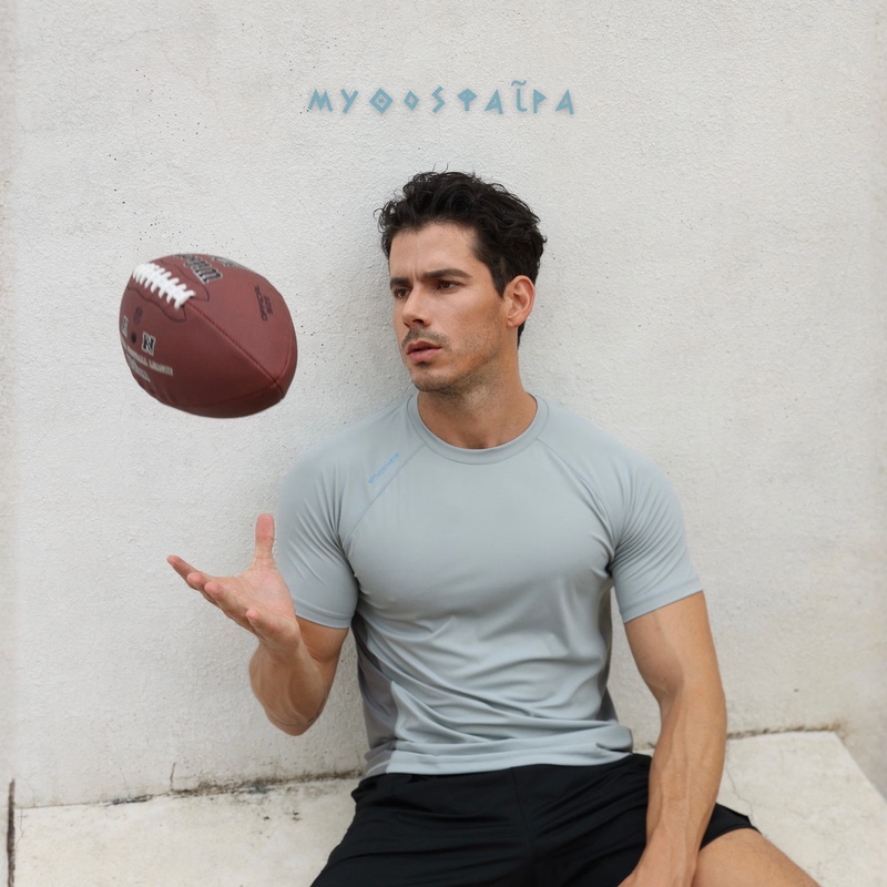 Mythosphere Selene01 Light Gray Men's Quick-Drying Skin-Friendly High-Elastic Fitness Training Tight-Fitting Short-Sleeved Shirt Mythosphere Selene01 Light Gray Men's Quick-Drying Skin-Friendly High-Elastic Fitness Training Tight-Fitting Short-Sleeved Shirt