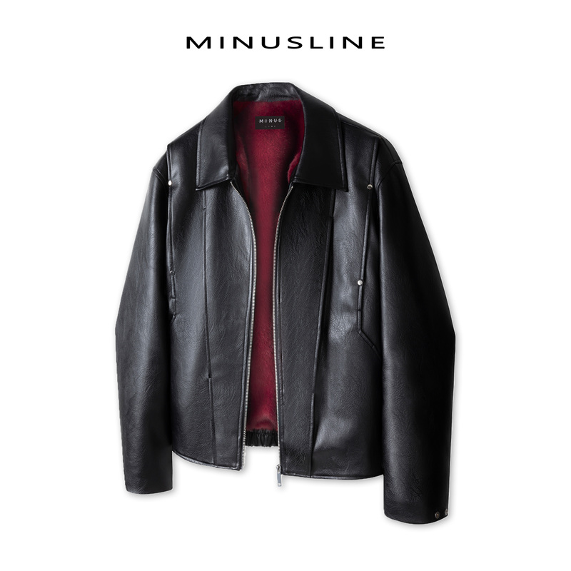 Minusline Blood Moon Split Loose-Fit Heavyweight 1000g Imitation Mink Fur Mountain Eagle Pu Leather Warm Cotton Jacket Minusline Blood Moon Split Loose-Fit Heavyweight 1000g Imitation Mink Fur Mountain Eagle Pu Leather Warm Cotton Jacket