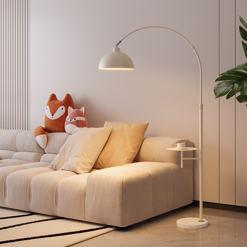 Gu Jia Fishing Lamp Floor Lamp with Integrated Storage Rack, Living Room Sofa Bedroom Cream Style Reading Atmosphere Standing Lamp Gu Jia Fishing Lamp Floor Lamp with Integrated Storage Rack, Living Room Sofa Bedroom Cream Style Reading Atmosphere Standing Lamp