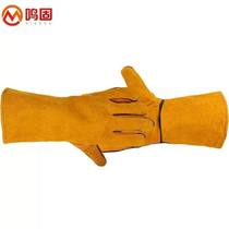 Minggu welding gloves industrial welding anti-flame retardant heat insulation thickened welding gloves anti-scalding wear-resistant heat insulation gloves 1