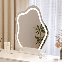 IKEA Cloud Makeup Mirror Desktop Lighted Dressing Mirror Light Luxury LED Advanced Smart Mirror Master Bedroom Dressing Table