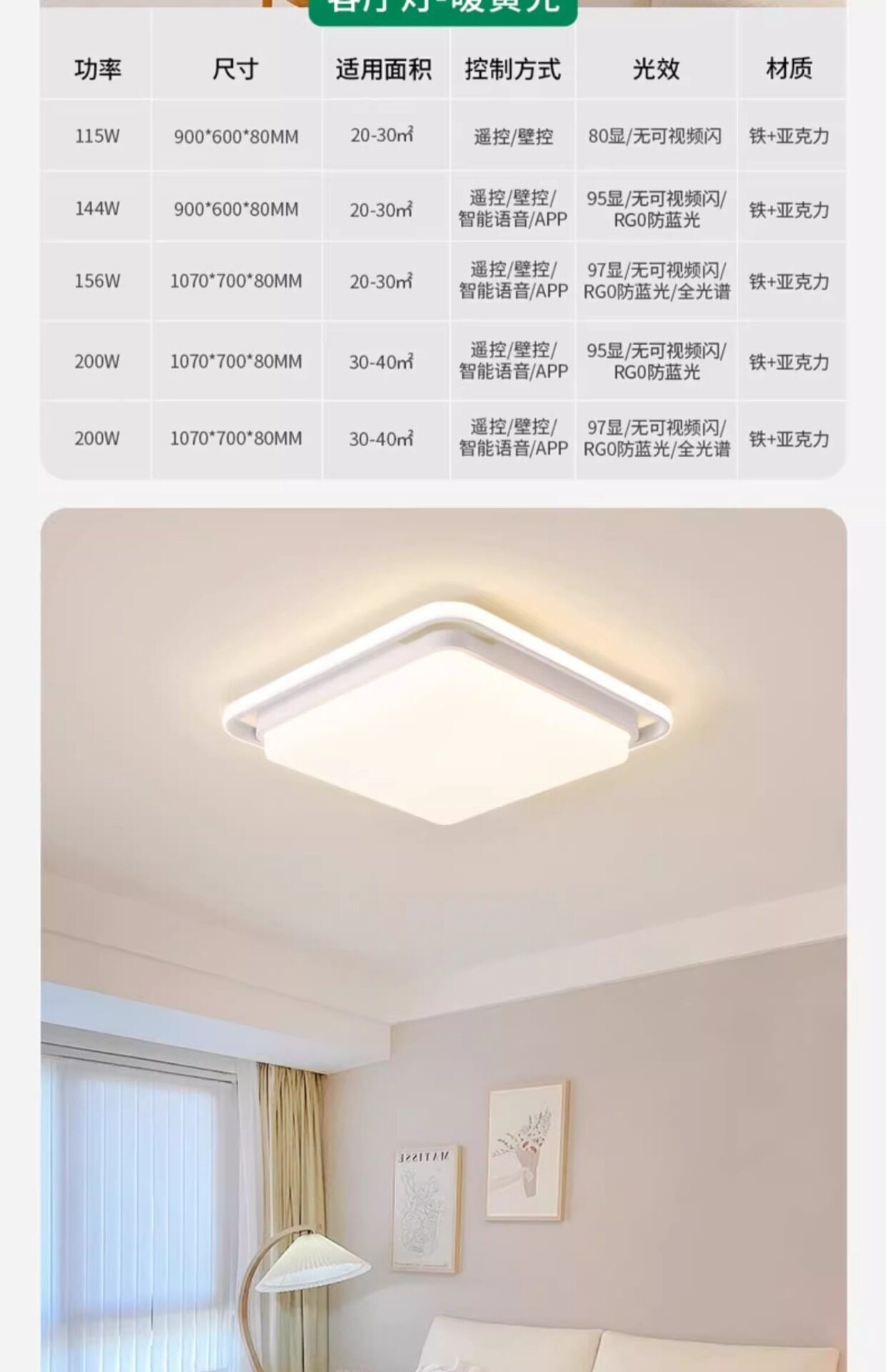 护眼吸顶灯 雷士照明官方护眼客厅吸顶灯北欧奶油风现代简约灯具全屋套餐组合 NVC