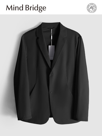 Mind Bridge2025春夏新款男高级感户外高弹透气抗皱压胶西服外套