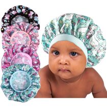Kids Satin Bonnet Child Sleeping Cap Elastic Wide BandBreat