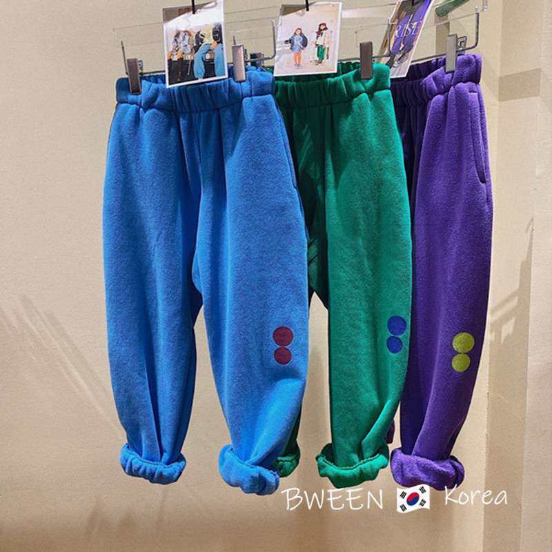 South Korean children's clothing children pants 2022 spring clothing for men and women Scouts Fashion Candy Color Round Point Kharen Pants Tide