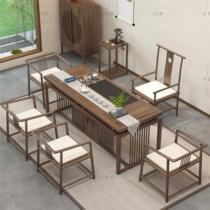 New Chinese style tea table solid wood tea table and chair combination office tea set tea set for several households all-in-one Zen tea making table
