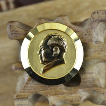 Chairman Mao badge Mao Zedong 24k gold-plated badge badge Cultural Revolution commemorative medal red 3cm large
