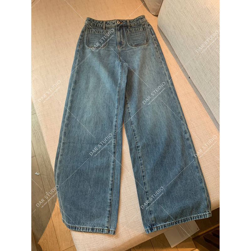 Dai Rong Clothing Shenzhen Goods [Pocket Jeans] 2026 Early Spring New Style Three-Dimensional Pocket Straight-Leg Jeans