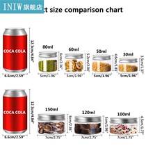 Sufa 10Pcs 30-h500ml Clear Aluminum Lid Round Wide Mouth PET