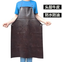 Bull Leather Apron electric welding with lengthened thickened thermal insulation abrasion-proof and anti-wear and anti-wear and anti-wear and anti-cat catching apron
