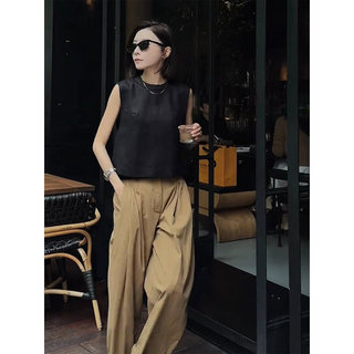 Универсальный простой жилет для поездок на работу, летняя повседневная дышащая рубашка, модный возрастной топ без рукавов для женщин