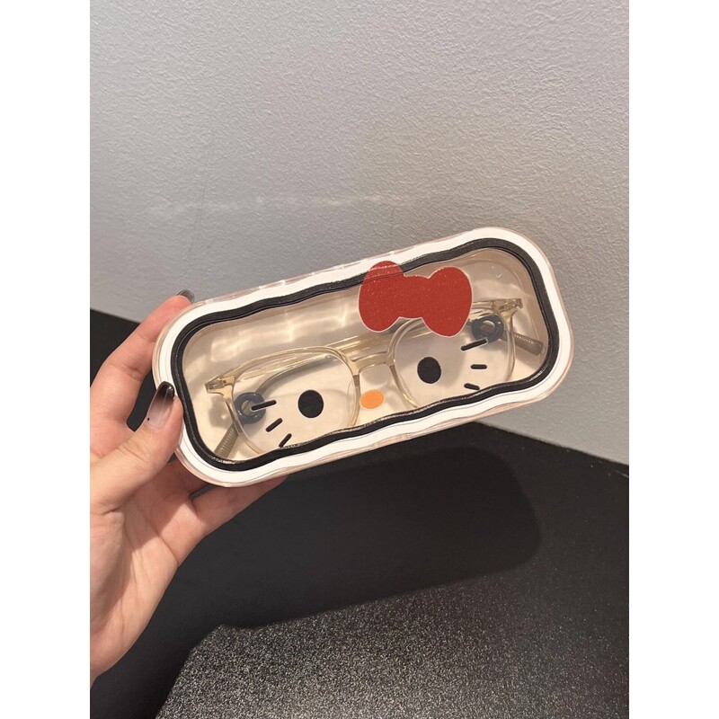 Hello Kitty Glasses Storage Box, Large Capacity, Portable, Anti-Pressure, Anti-Drop, Transparent Sunglasses Storage Box for Students Hello Kitty Glasses Storage Box, Large Capacity, Portable, Anti-Pressure, Anti-Drop, Transparent Sunglasses Storage Box for Students