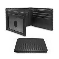 Slim Minimalist Tri-Fold Wallet Carbon Fiber RFID Blocking M