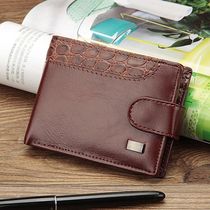 New Brand Trifold Wallet Men Clutch Money Bag Patchwork Leat