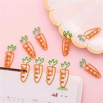 5 pcs lot Creative Kawaii carrot Shaped Metal Paper Clip Boo