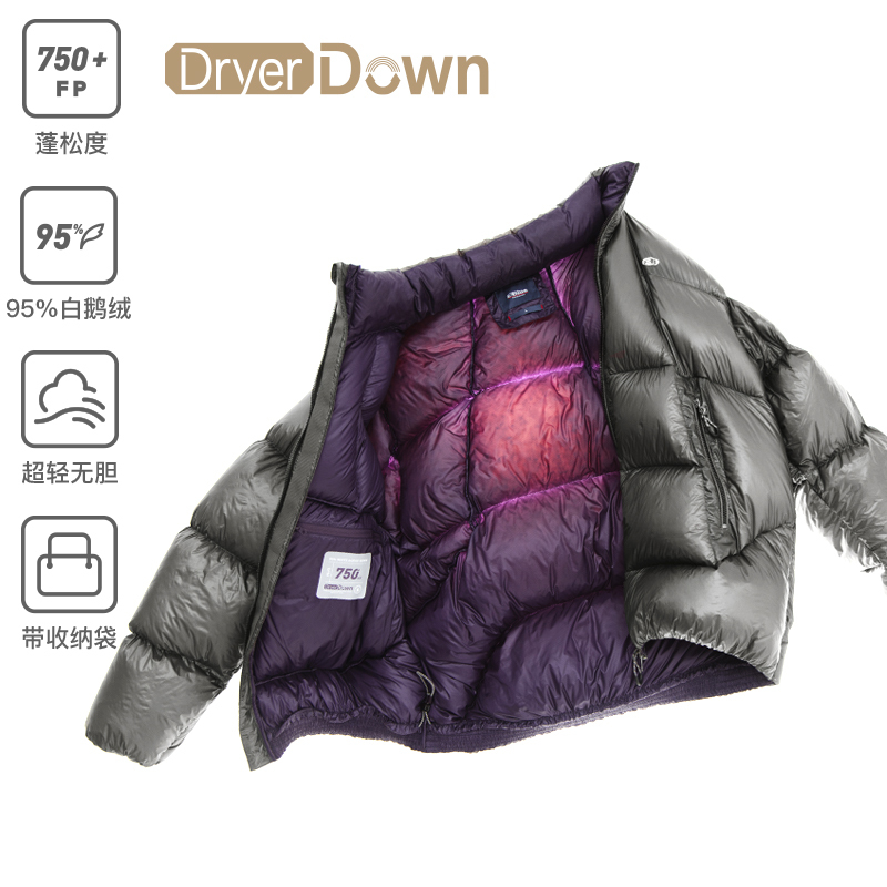 Lanqi Winter Warm 750 Fill Power Water-Repellent 95% White Goose down Stand Collar Puffer Jacket Ultra-Light Metal down Jacket for Men