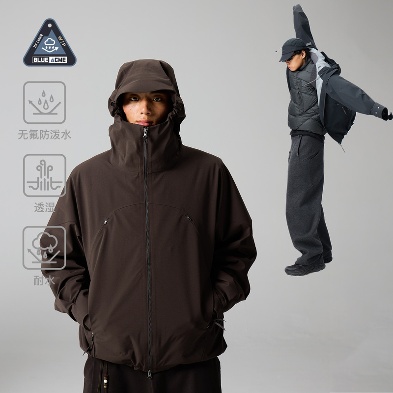 Lanqi Fluorine-Free, Water-Repellent, Breathable, Water-Resistant Outdoor Mountaineering and Hiking Three-In-One Hard-Shell Taped Hooded Jacket for Men Lanqi Fluorine-Free, Water-Repellent, Breathable, Water-Resistant Outdoor Mountaineering and Hiking Three-In-One Hard-Shell Taped Hooded Jacket for Men