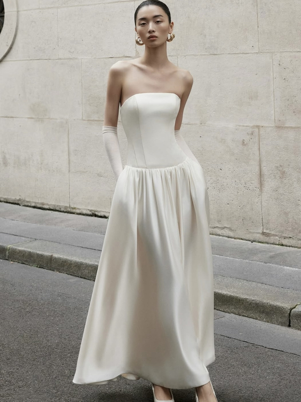 Show Ingenuity French Niche Design Waist-Slimming Tube Top Birthday Party Banquet Dress