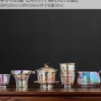 Glass tea set set for home living room light luxury 2022 new Kung Fu tea cup combination internet celebrity tea set sea water