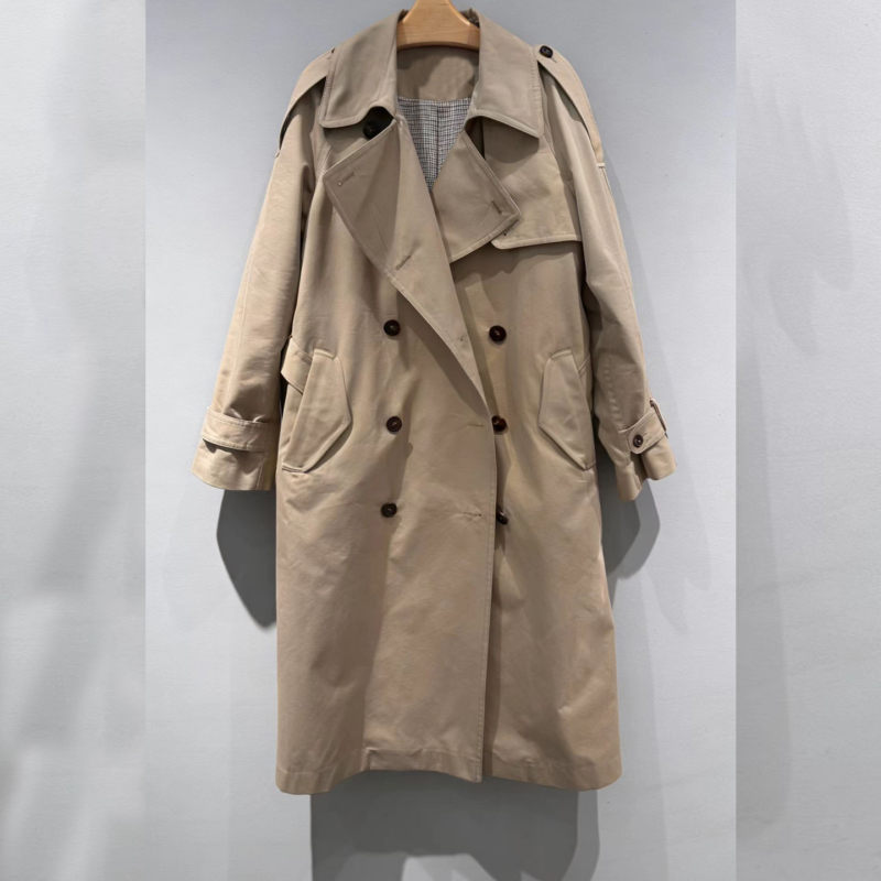 Maijia Mall Same Style 26 Spring Women's m Khaki British Style Mid-Length Trench Coat Cotton Loose Fit 5H2160041