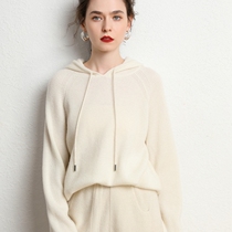 LP Mountain Cashmere Hoodie Women Color Incomplete Collared Hands Slow