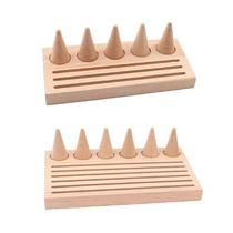 Jewelry Holder Wooden Cone Rings Storage Tray for Bracelet H
