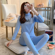 Trung bình cao cổ mùa thu quần womens bông bộ trang trí cơ thể cơ thể sinh viên cộng với nhung modelwear mỏng mặc đồ lót phụ nữ ấm áp.