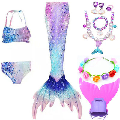 Mermaid ຫາງເດັກນ້ອຍເດັກຍິງ Swimsuit ຄົນອັບເດດ: Mermaid Princess Costume ເດັກນ້ອຍ Princess Skirt Swimsuit Bikini