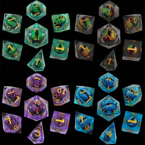 Resin COC running group dice dragon with underground city DND Ksuru table tours D20 multi-faceted color subsuit RPG games