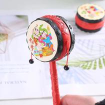 New rattle baby rattle toy newborn baby old-fashioned hand drum children early education educational puzzle boys and girls 1