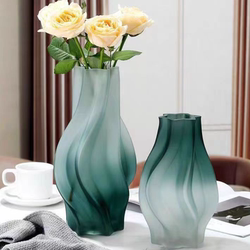 Nordic Minimalist Style Glass Creative Vase for Flowers, Living Room, Bedroom, Lily Flower Frosted Gradient Home Decoration