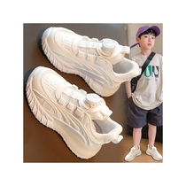 Anta suitable childrens shoes boys white shoes 2024 summer new childrens breathable white sneakers boys mesh