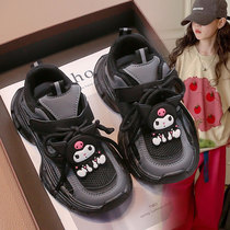 Anta suitable for girls sports shoes 2024 spring and autumn new soft-soled Kuromi shoes for girls middle and large children spring style anti-